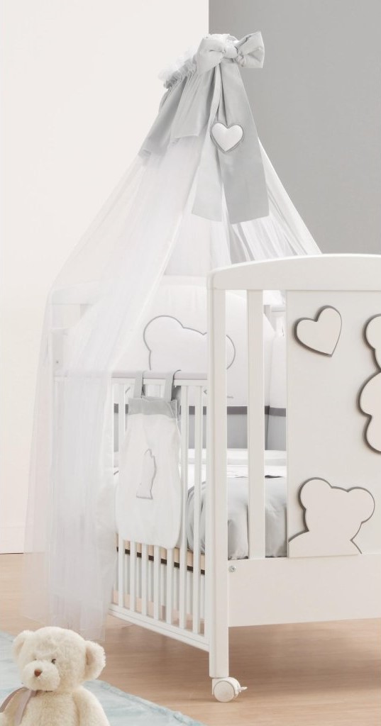 Luxusný šedý baldachýn nad postieľku Italbaby - Matisse